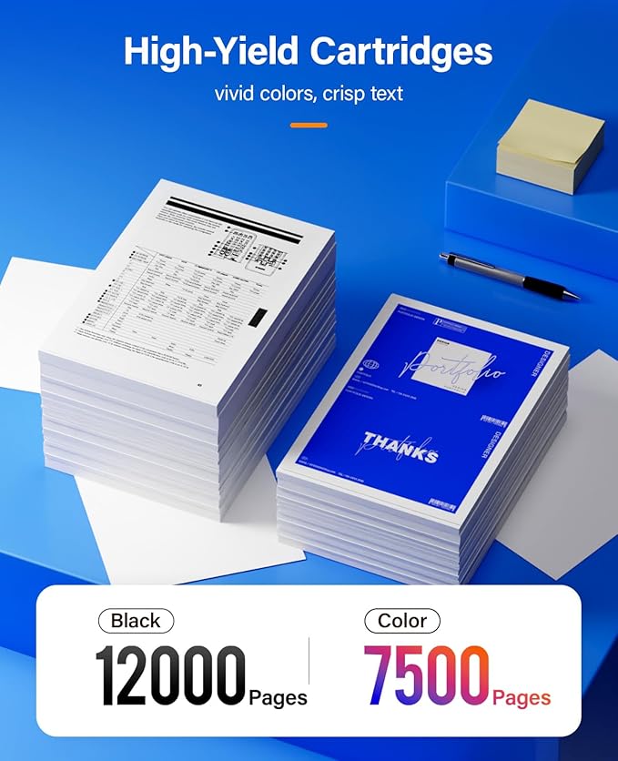 6655 Toner Cartridge Set 4-Pack High Capacity Black Cyan Magenta Yellow Replacement for Xerox 106R02744 106R02745 106R02746 106R02747 Compatible with Xerox WorkCentre 6655 6655i Color Printer Ink Copy