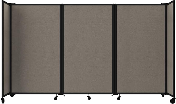 Versare Room Divider 360 Portable Wall Partition | Folding Panels | Large Freestanding Divider | Locking Wheels | Temporary Room Separator