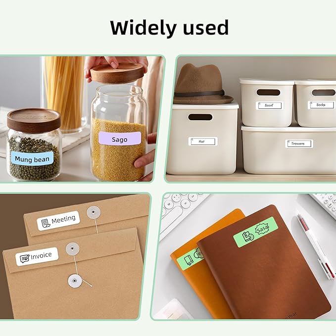 ORGSTA S001 Label Maker Machine with Tape, Portable Bluetooth Label Maker for Home and Office Organization, Thermal Label Printer Mini Label Maker with Multiple Templates, Green