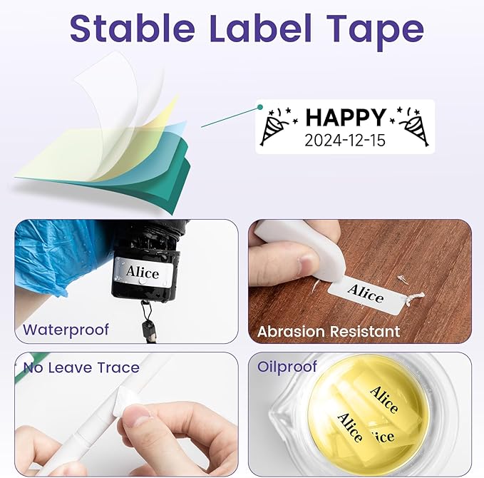 Phomemo D30 Label Makers Machine - Portable Bluetooth Mini Sticker Thermal Label Printer Handheld Rechargeable, Easy to Use for Office Home Organization, Rich Icon Font Multiple Templates