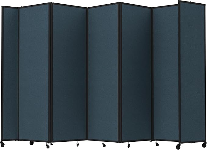 Versare Room Divider 360 Portable Wall Partition | Folding Panels | Large Freestanding Divider | Locking Wheels | Temporary Room Separator