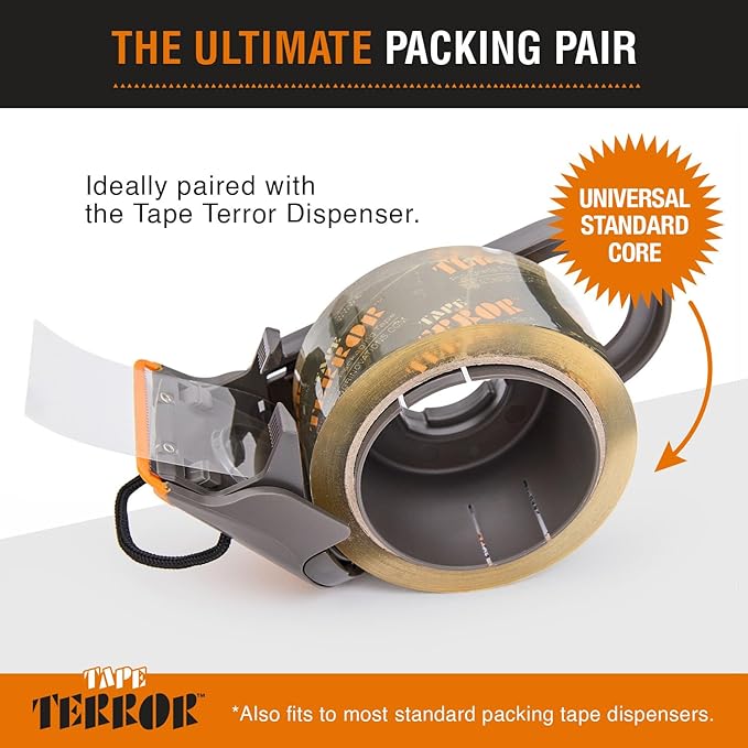 Professional-Grade Clear Packing Tape (6 Rolls) - Heavy Duty Tape for Packing, Moving Boxes, Shipping, Mailing, Storage, and More - Packaging & Shipping Supplies (48mm x 50m per Roll)