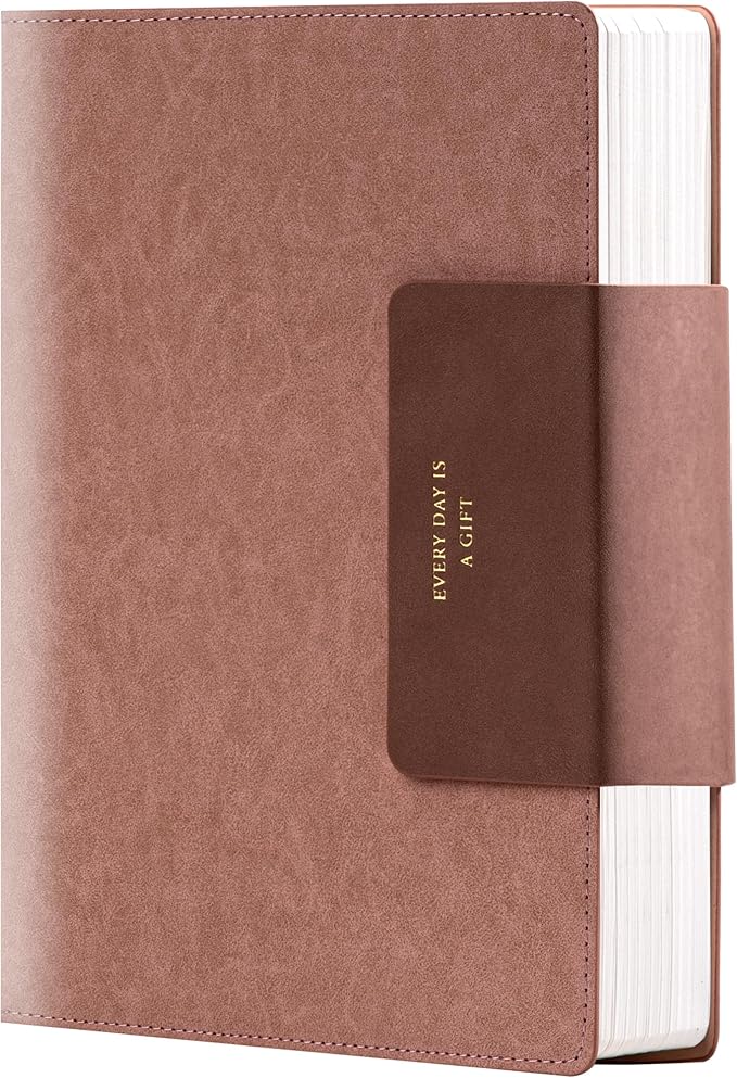 Leather Journal for Men 320 Pages B5 Large Journaling Notebooks with 100 GSM Thick Paper Journals for Writing Notebook for Men & Women with Buckle Closure Work Diary, 7.28" x 10.23", Pink