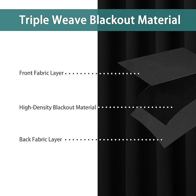 BONZER Extra Wide Room Divider Curtain Total Privacy Wall Noise Reducing Blackout Curtains for Patio Sliding Glass Door, 108L x 150W Inch (9L x 12.5W ft), 1 Panel, Black