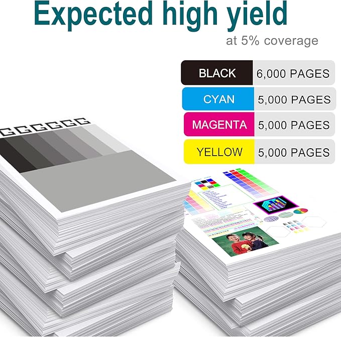 4 Pack Replacement for HP 508A Toner Cartridges Works with HP Color Laserjet Enterprise M553,M552,Color Laserjet Enterprise MFP M577 Series Ink (Black,Cyan,Magenta,Yellow)