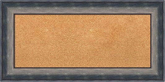 Amanti Art Natural Cork Board for Wall, 18x36 Vision Board with Silver Wood Frame, Medium Corkboard Office Decor for Home Organization, Casual Corkboard Pinboard to Display Items for Home