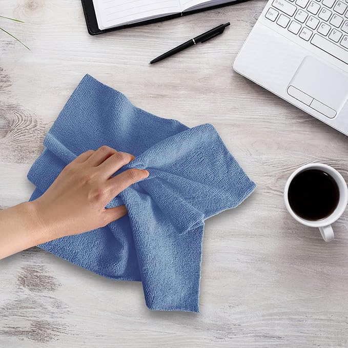 Reusable Microfiber Wipes, 50 Packs, Size 14 inches x 14 inches (Green)