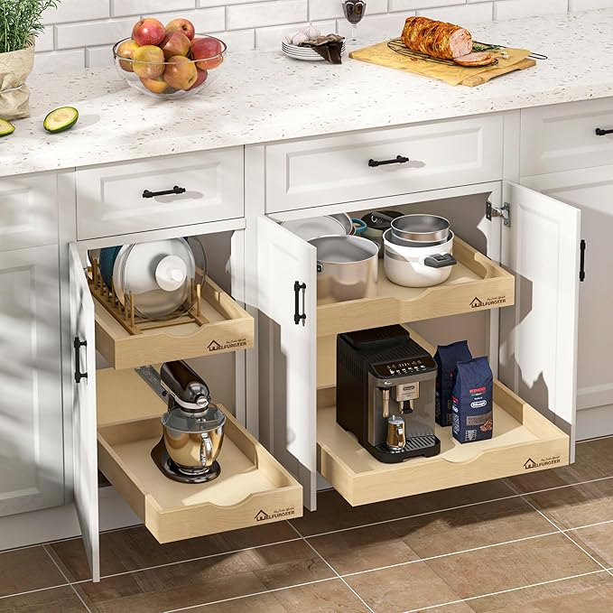 WelFurGeer Soft Close Pull Out Drawers for Cabinets, 8" W x 22" D Pull Out Cabinet Drawer with Heavy Duty Slides, Pull Out Cabinet Organizer, Cabinets Roll Out Drawers, Pull-Out Home Organizers