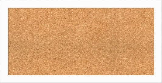 Amanti Art Natural Cork Board for Wall, 21x41 Vision Board with White Frame, Large Corkboard Office Decor for Home Organization, Casual Corkboard Pinboard to Display Items for Home Organization in