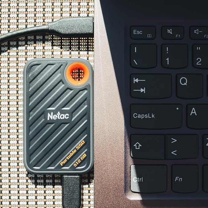 Netac 1TB Extreme Portable SSD External Solid State Drives Up to 2000MB/s Read 1700MB/s Write Speed, USB 3.2 Gen.2 Business Travel Essential, ZX20