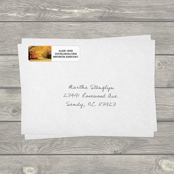 Scenic Landscape Rolled Address Labels / 500 Personalized Return Address Labels/Designer Address Stickers in Elegant Plastic Dispenser