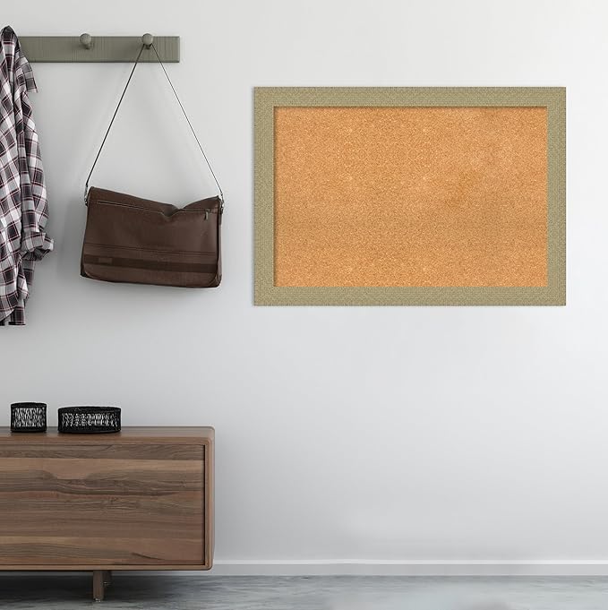 Amanti Art Natural Cork Board for Wall, 28x40 Vision Board with Gold Frame, Large Corkboard Office Decor for Home Organization, Casual Corkboard Pinboard to display items for home organization