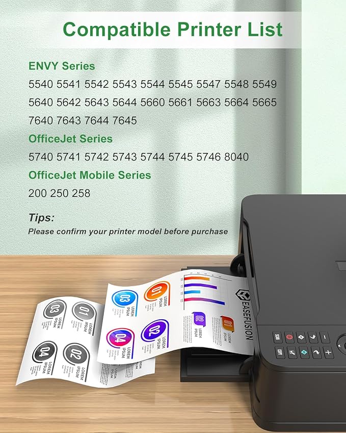 62XL Ink Cartridges Black and Color Remanufactured Replacement for HP Ink 62 HP62XL Combo Pack Compatible with Envy 7640 5660 5540 7645 5740 5746 OfficeJet 250 200 Mobile Printer, 2-Pack