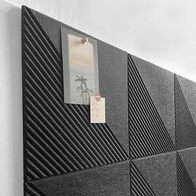 Large Cork Board for Walls 48"x 36", 12 Pack Felt Wall Tiles with Safe Removable Adhesive Tabs, Cork Board for Office,Pinboard Bulletin Board - Black