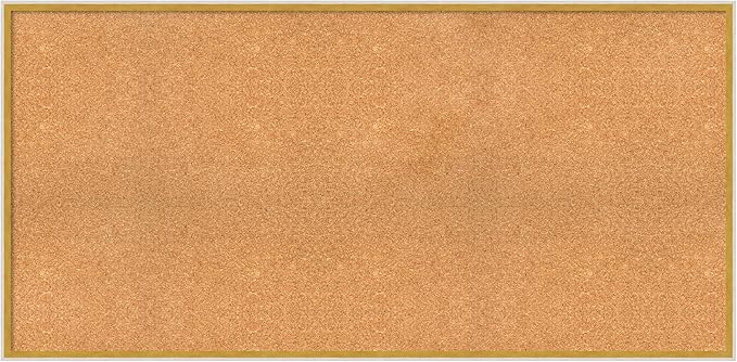 Amanti Art Natural Cork Board for Wall, 27x55 Vision Board with White Frame, Oversize Corkboard Office Decor for Home Organization, Modern Corkboard Pinboard to Display Items for Home Organization in
