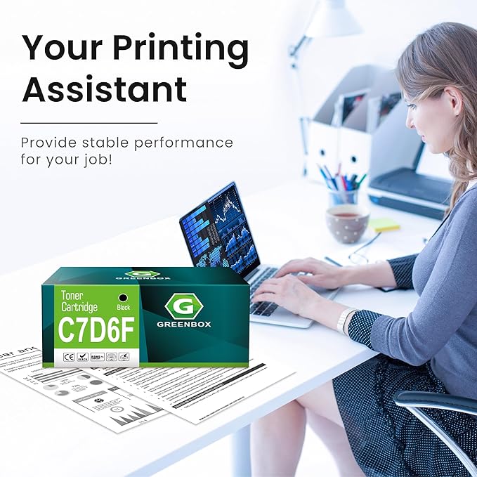 GREENBOX Compatible C7D6F Toner Cartridge Replacement for Dell C7D6F B2375DNF 2375DNF for B2375 B2375DN B2375DNF B2375DFW 2375 C7D6 8PTH4 593-BBBI 593-BBBJ Printer (1 Black, High Yield 10,000 Pages)