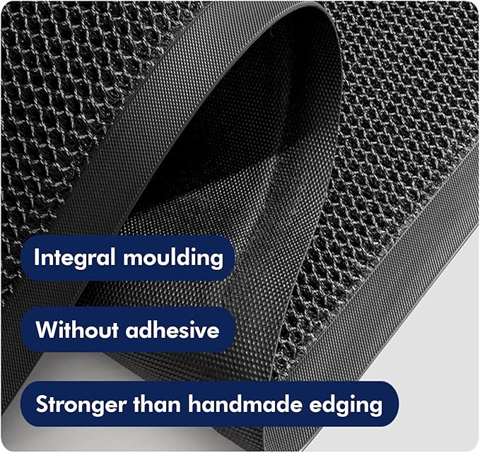 Front Door Mat Indoor/Outside Entrance 35"x24" Waterproof,Rubber Heavy Duty Outdoor Rug for Back Door Dirt Trapping,All Weather Entryway Mat,Black and White