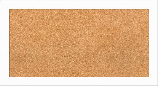 Amanti Art Natural Cork Board for Wall, 19x35 Vision Board with White Frame, Medium Corkboard Office Decor for Home Organization, Casual Corkboard Pinboard to Display Items for Home Organization in