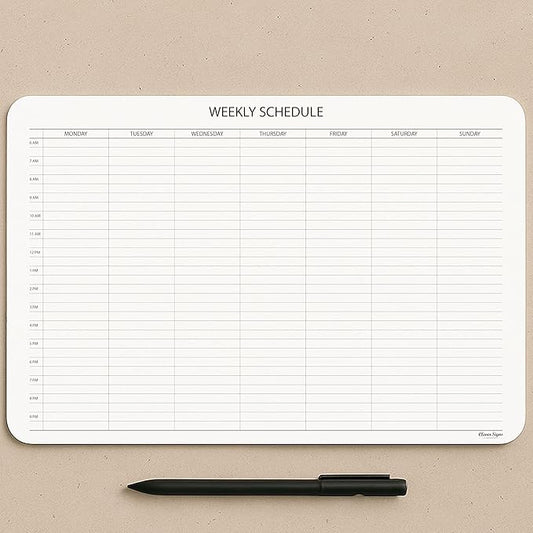 Schedule Pad, Tear Off Undated Weekly Planner Notepad, A4 Size (8,3" X 11,7"), Premium Thick Paper with Cardboard Back Support, Weekly Desk Planner by CLEVER SIGNS