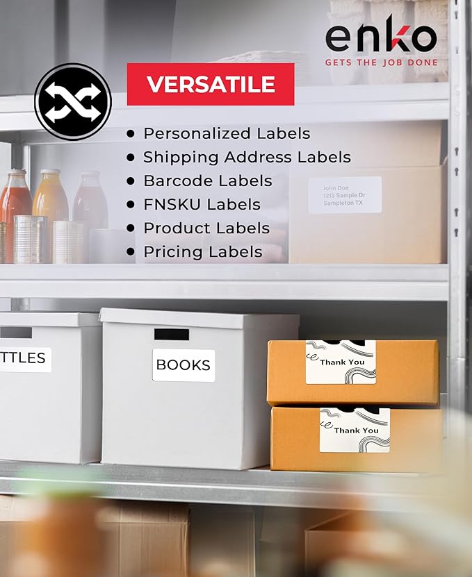 enKo (48 Rolls, 14,400 Labels) Address, Shipping & Barcode Labels 30256 (2-5/16 x 4") Compatible for Dymo LabelWriter