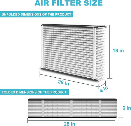 (1-Pack) 413 Replacement Filter Compatible with April-Aire Whole House Air Purifier 4400, 3413, 2416, 2413, 1610, 1413 MERV 10, Actual Size: 16.75" x 27.75" x 4", Nominal Size: 16''x28''x4''