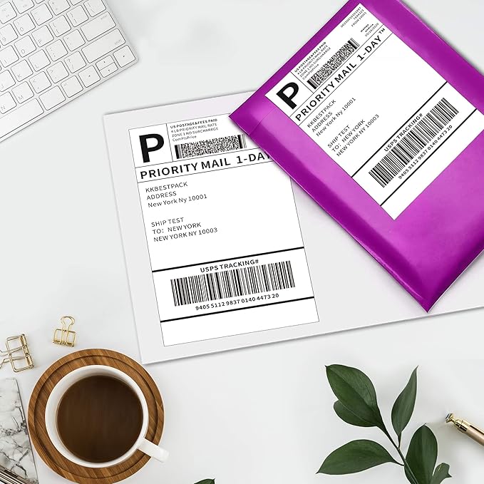 KKBESTPACK 4”x 6”Direct Thermal Shipping Labels (2 Rolls - 250 Per Roll)