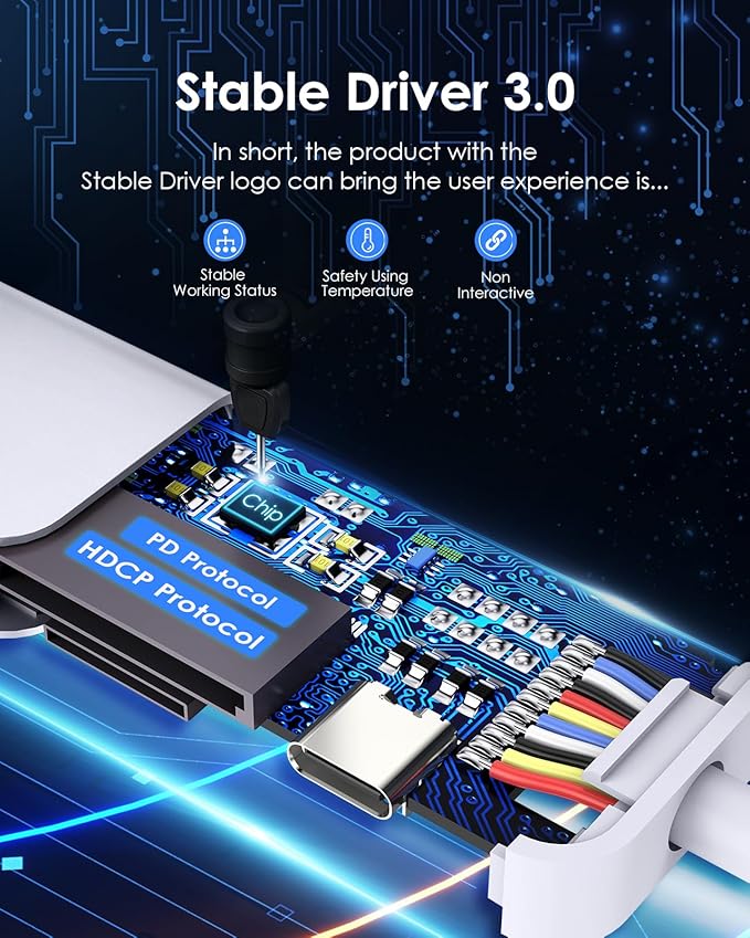 LENTION USB C Hub with 100W Charging, 4K HDMI, Dual Card Reader, USB 3.0 & 2.0 Compatible MacBook Pro, New Mac Air/Surface, Chromebook, More, Stable Driver Adapter (CB-CE18, Silver)