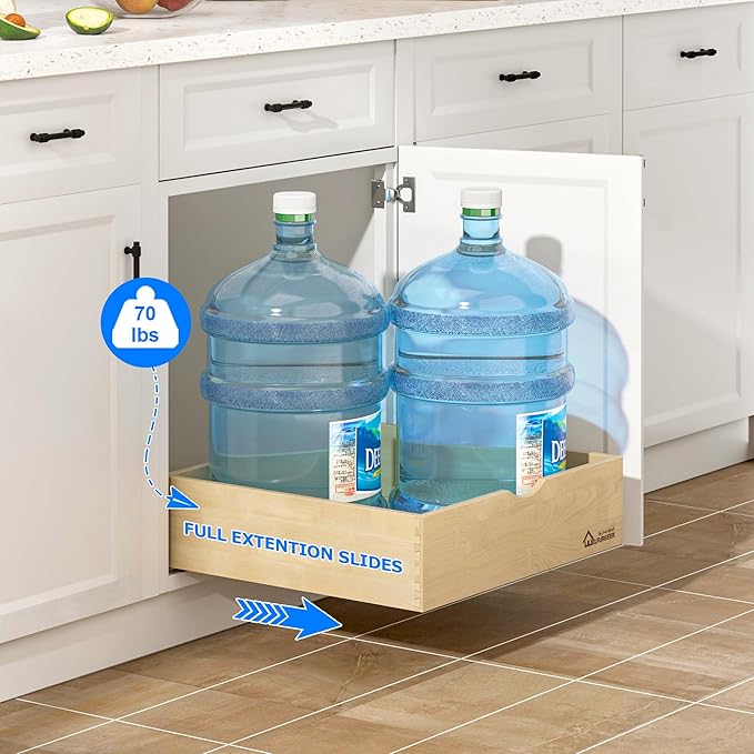 WelFurGeer Soft Close Pull Out Drawer for Kitchen Cabinets, 20" W x 22" D Pull Out Cabinet Organizer, Heavy-Duty Cabinet Organizer with Easy Installation, Space-Saving Pullout Drawer for Home, Kitchen