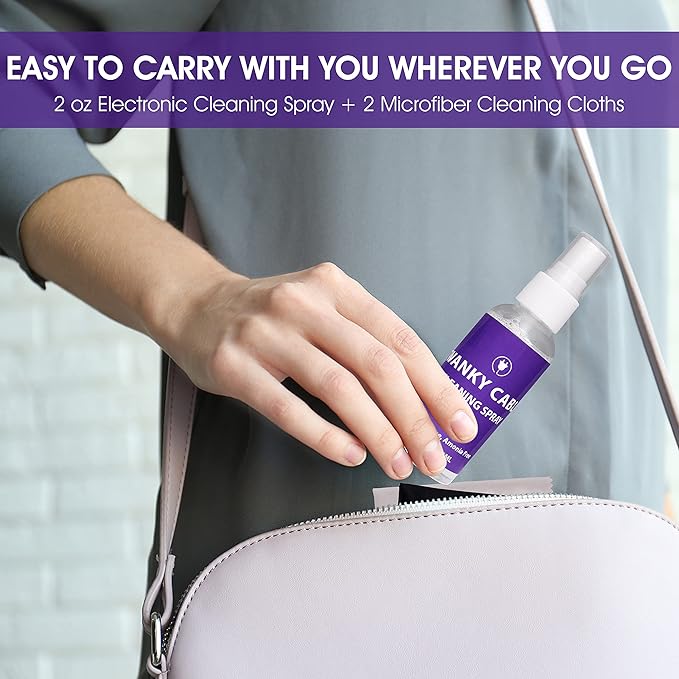 Swanky Computer Screen Cleaner Kit: Set of Electronic Cleaner Spray Microfiber Cleaning Cloth for Tv Cleaner - Ipad Screen Cleaner - iPhone Cleaner - Monitor Cleaner - Laptop Cleaner (2 Oz, 2-Pack)