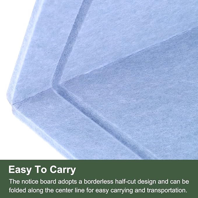 YOKIVE Felt Bulletin Board, 48 x 36 -Inch Foldable Decorative Pin Board Self Adhesive Felt Cork Board with 20 Pushpins, Great for Wall, Photo Display, Paste Note, Schedule(Blue)