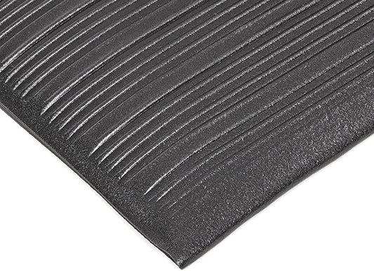 Notrax 410 Airug® 27" x 5' x 3/8" Anti Fatigue Mat, Enhanced Slip Resistance with Beveled Edges and Ribbed Surface, Ideal for Industrial and Commercial Workplaces, Black, 410S3275BL