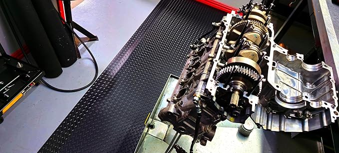 Rhino Mats, American Classic Diamond Anti-Fatigue Mats, Industrial Ergonomic Comfort Standing Mat for Work, Home, Garage, Office, Kitchen or Anywhere (Black 9/16" Thick, 2 FT. x 4 FT.)