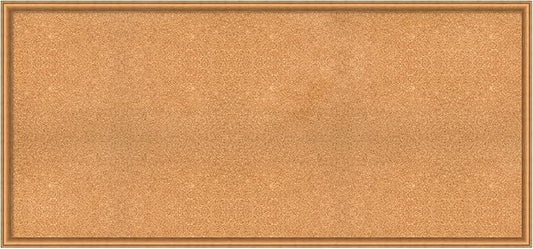 Amanti Art Natural Cork Board for Wall, 28x60 Vision Board with Bronze Frame, Oversize Corkboard Office Decor for Home Organization, Casual Corkboard Pinboard to Display Items for Home Organization