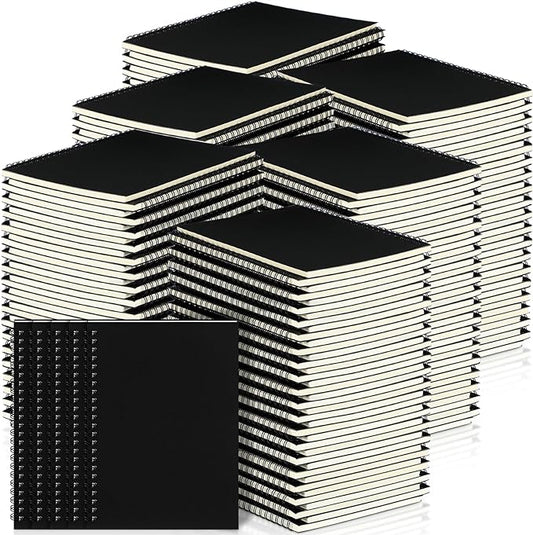 Yahenda Spiral Notebook Bulk A5 Journal Lined 8.3'' x 5.5'' Writing Composition Paper Small Notepad Subject Notebook for Students Office Business Back to School Supplies(Black,180 Pcs)