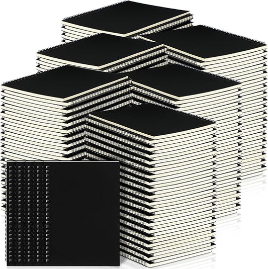 Yahenda Spiral Notebook Bulk A5 Journal Lined 8.3'' x 5.5'' Writing Composition Paper Small Notepad Subject Notebook for Students Office Business Back to School Supplies(Black,108 Pcs)