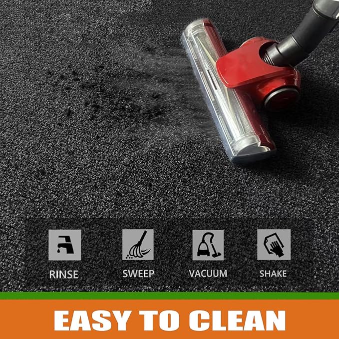 Front Door Mat, 3' x 5' Extra Large Commercial Industrial Rug Heavy Duty Outdoor Indoor Entryway Doormat Low Profile Welcome Entry Door Mat Non Slip Backing for Entrance Home Office,Black