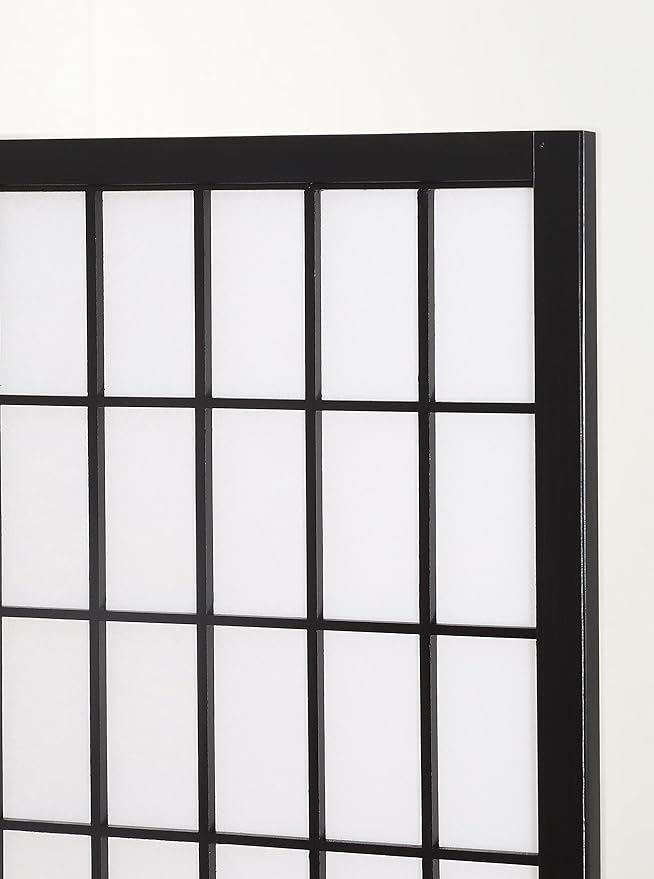 NicBex Room Divider 4 Panel Room Dividers with Oriental Style Partition Room Dividers and Folding Privacy Screens Wall Divider for Home, Office, Room Separation,72" W x 2" D x 72" H, Black