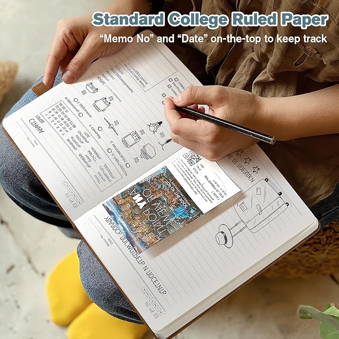 Notebook Journal for Women Men: Leather Journal for Writing, Hardcover College Ruled Journals Notebooks with Thick Paper, Large A5 Daily Journal for Travel, Diary, Gifts for Teens, 5.7"×8.5", Deepblue