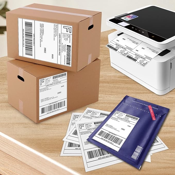 10000 Half Sheet Laser/Ink Jet Shipping Label 5-1/2" X 8-1/2" Blank White Labels(10000 Labels)