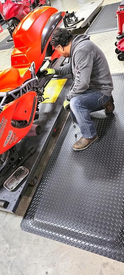 Rhino Mats, American Classic Diamond Anti-Fatigue Mats, Industrial Ergonomic Comfort Standing Mat for Work, Home, Garage, Office, Kitchen or Anywhere (Black 9/16" Thick, 3 FT. x 11 FT.)