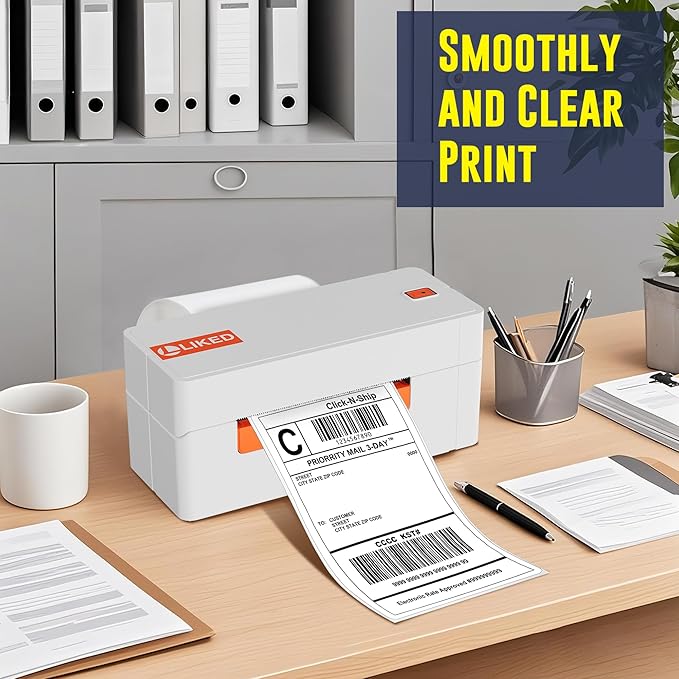 L LIKED 4" x 6" Direct Blank Thermal Shipping Labels with 450 per Roll - Compatible with Zebra 2844 ZP-450 ZP-500 ZP-505 (1 Rolls - 450 Labels)