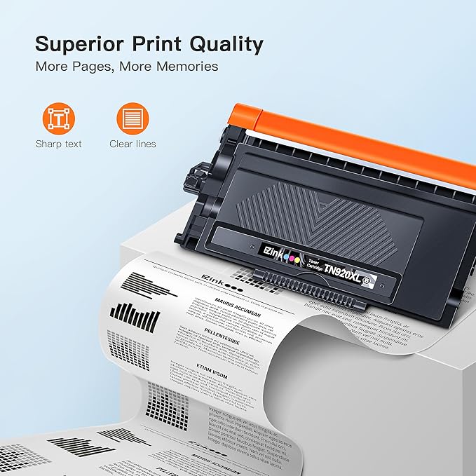 E-Z Ink TN920XL TN920 Toner Cartridge HL-L6210DW: Compatible for Brother TN-920XL TN-920 High Yield to Use with HL-L6210DW HL-L5210DW HL-L6210DWT HL-L5210DN HL-L5210DWT (2 Black, with Chip)