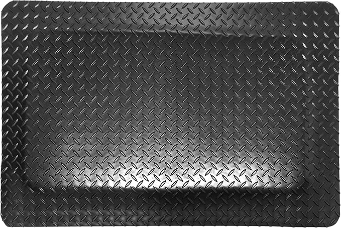 Rhino Mats, American Classic Diamond Anti-Fatigue Mats, Industrial Ergonomic Comfort Standing Mat for Work, Home, Garage, Office, Kitchen or Anywhere (Black 1" Thick, 4 FT. x 21 FT.)