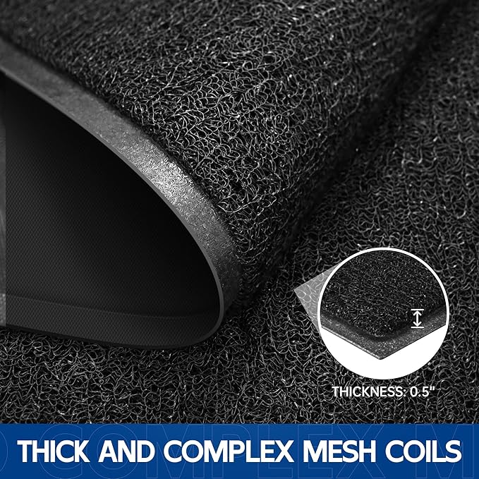 Sturdy Front Door Mat, 48" x 36" Heavy Duty Indoor Outdoor Doormat for Entryway, Fade Resistant, Waterproof Low Profile Entry Mat, Non Slip Welcome Mat for Outside Entrance, Patio, Home