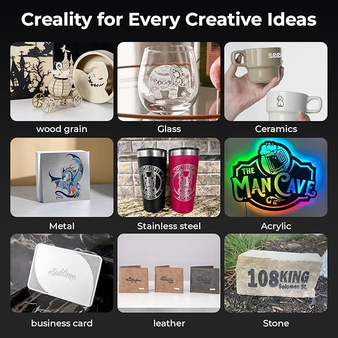 CREALITY FALCON2 40W Laser Engraver Machine with Air Assist, 240W Laser Engraver and Cutter Machine for Wood Metal Crafting Customized Gift and Batch Produce