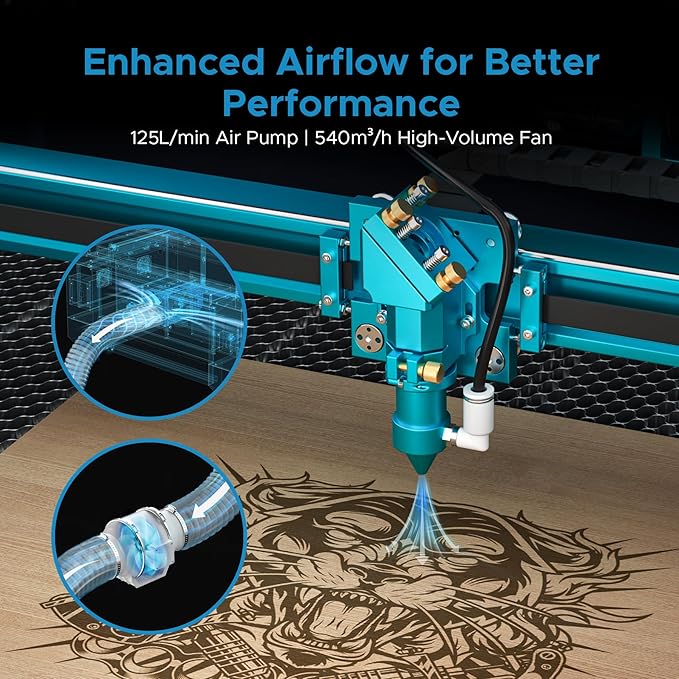 OMTech Pronto 100W CO2 Laser Engraver & Cutter – 40"x24" Workspace, 1,000mm/s Speed, Autofocus, 2-Way Pass, Air Assist, for Wood, Acrylic & More