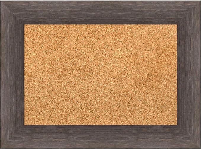 Amanti Art Natural Cork Board for Wall, 17x23 Vision Board with Brown Wood Frame, Small Corkboard Office Decor for Home Organization, Country Rustic Corkboard Pinboard to Display Items for Home