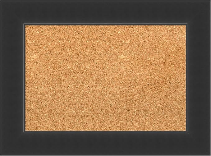 Amanti Art Natural Cork Board for Wall, 17x23 Vision Board with Black Wood Frame, Small Corkboard Office Decor for Home Organization, Modern Corkboard Pinboard to Display Items for Home Organization