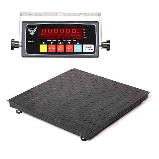 48"x48" Industrial Floor Scale, Heavy-Duty Warehouse Scale with Digital Indicator, Accurate Pallet Scale for Postal Luggage Shipping Mailing Weighing