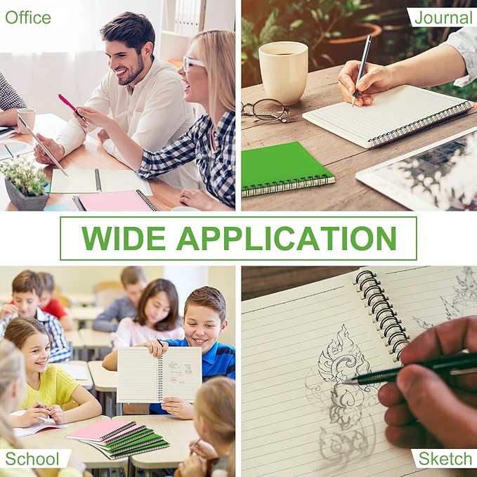 Yahenda Spiral Notebook Bulk A5 Journal Lined 8.3'' x 5.5'' Writing Composition Paper Small Notepad Subject Notebook for Students Office Business Back to School Supplies(Pink,Light Green,18 Pcs)